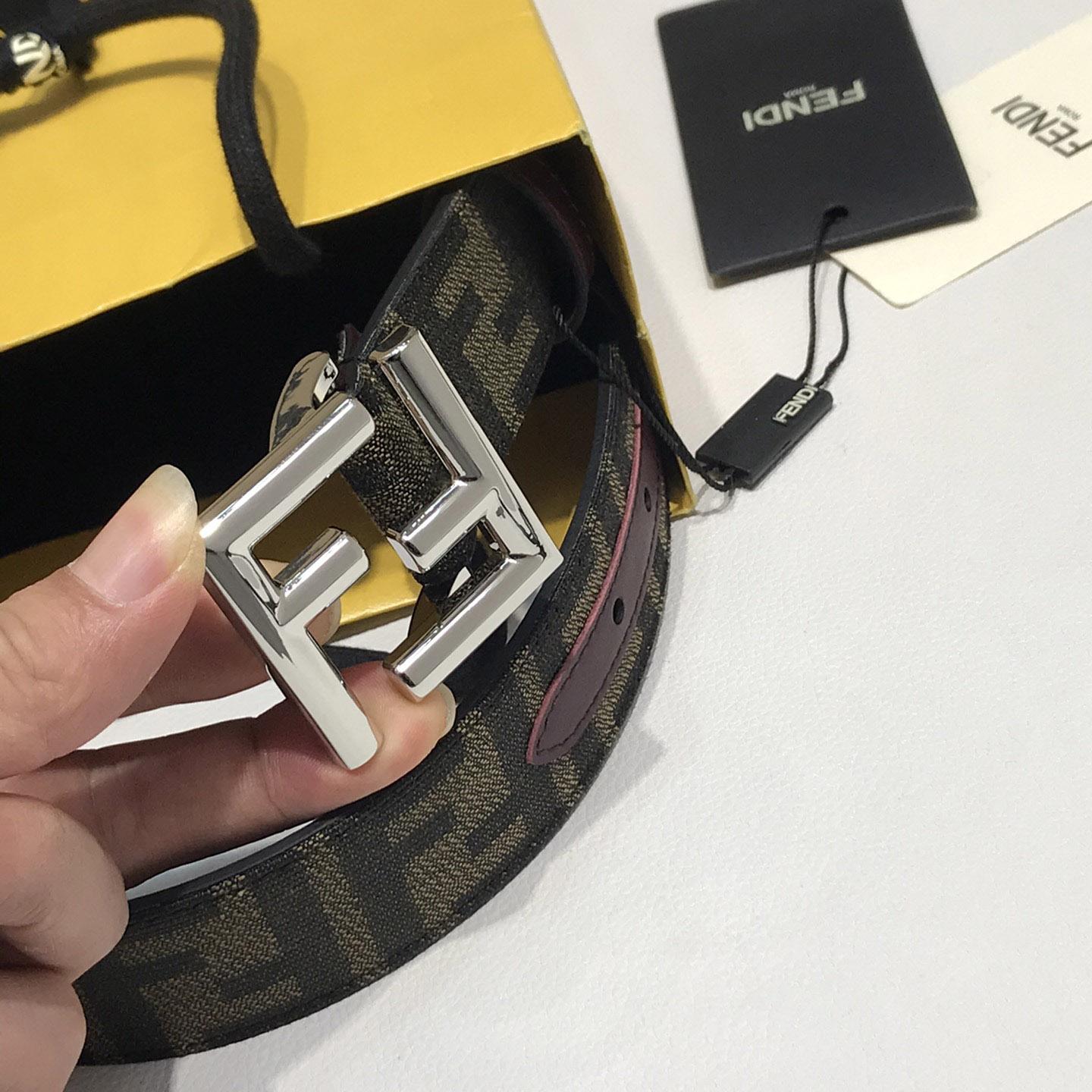 Fendi Brown Fabric Belt - DopestKickz