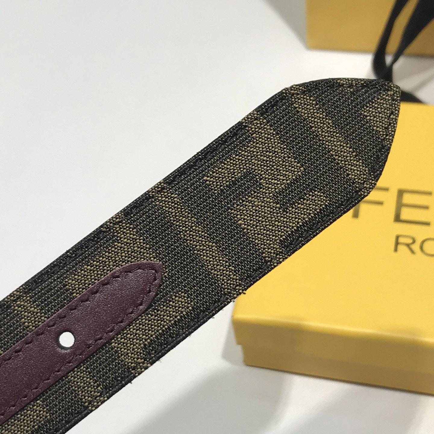 Fendi Brown Fabric Belt - DopestKickz