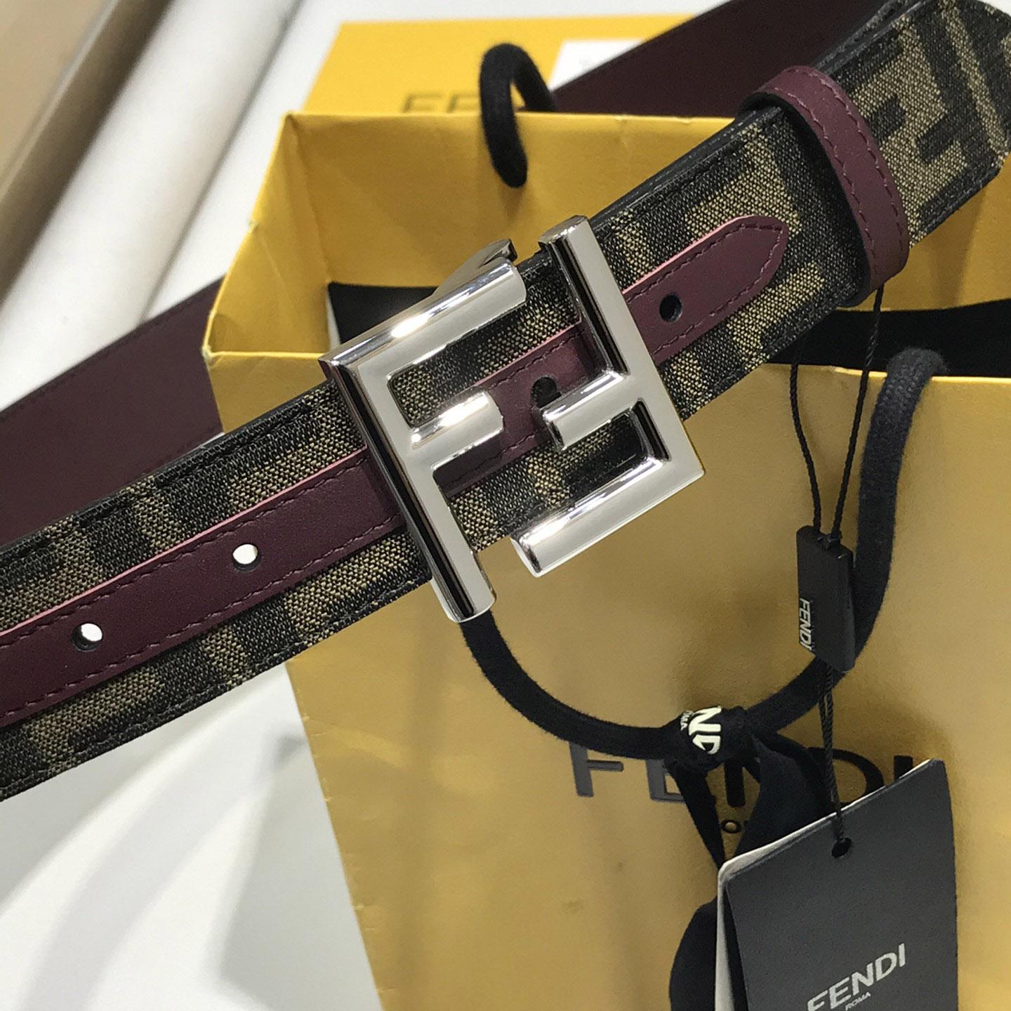 Fendi Brown Fabric Belt - DopestKickz