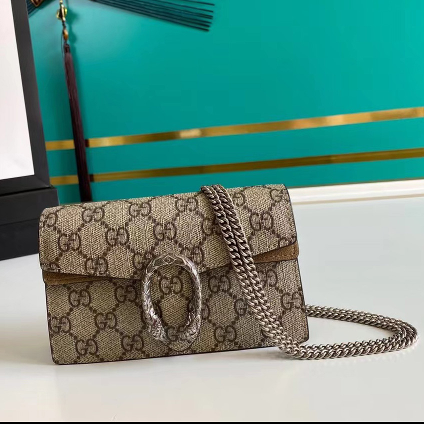 Gucci Dionysus GG Supreme Super Mini Bag(16.5-10-4.5cm)   476432 - DopestKickz