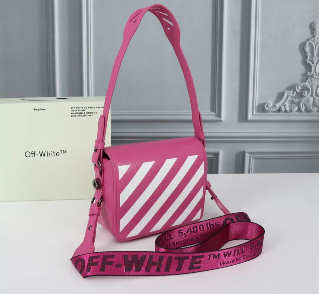 Off white Women’s Cowhide Twill Single Shoulder Messenger Bag Sling Bag - DopestKickz