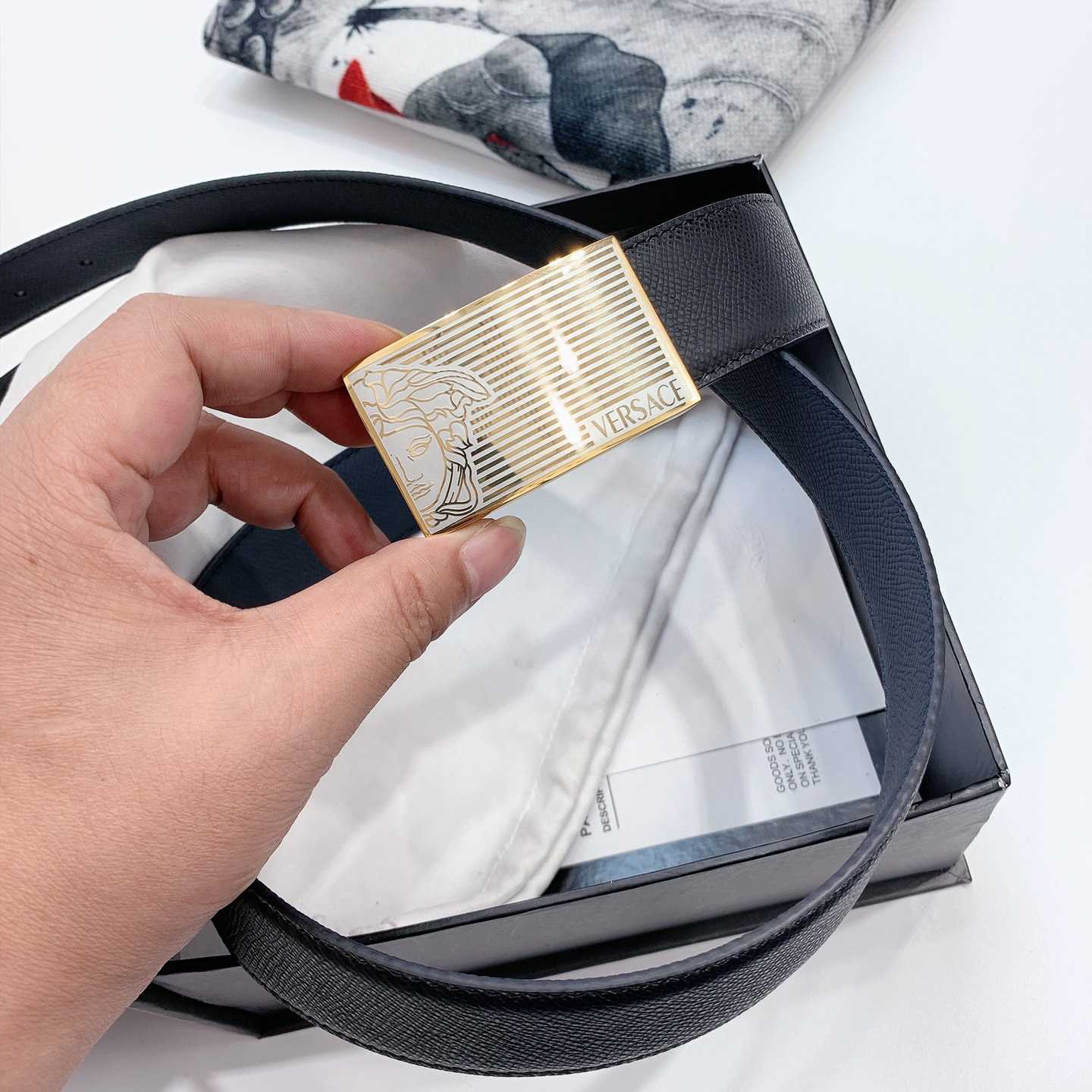 Versace Leather Belt - DopestKickz