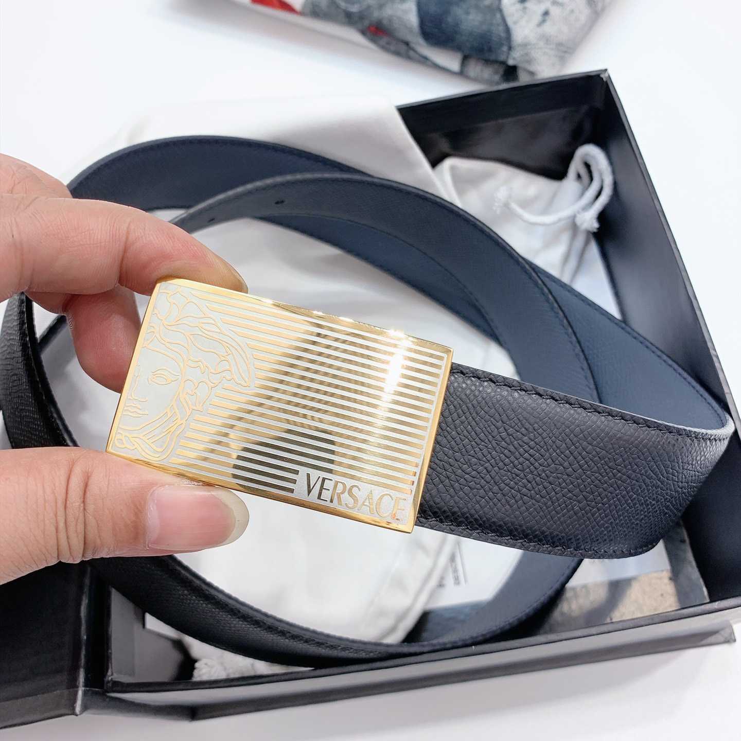 Versace Leather Belt - DopestKickz