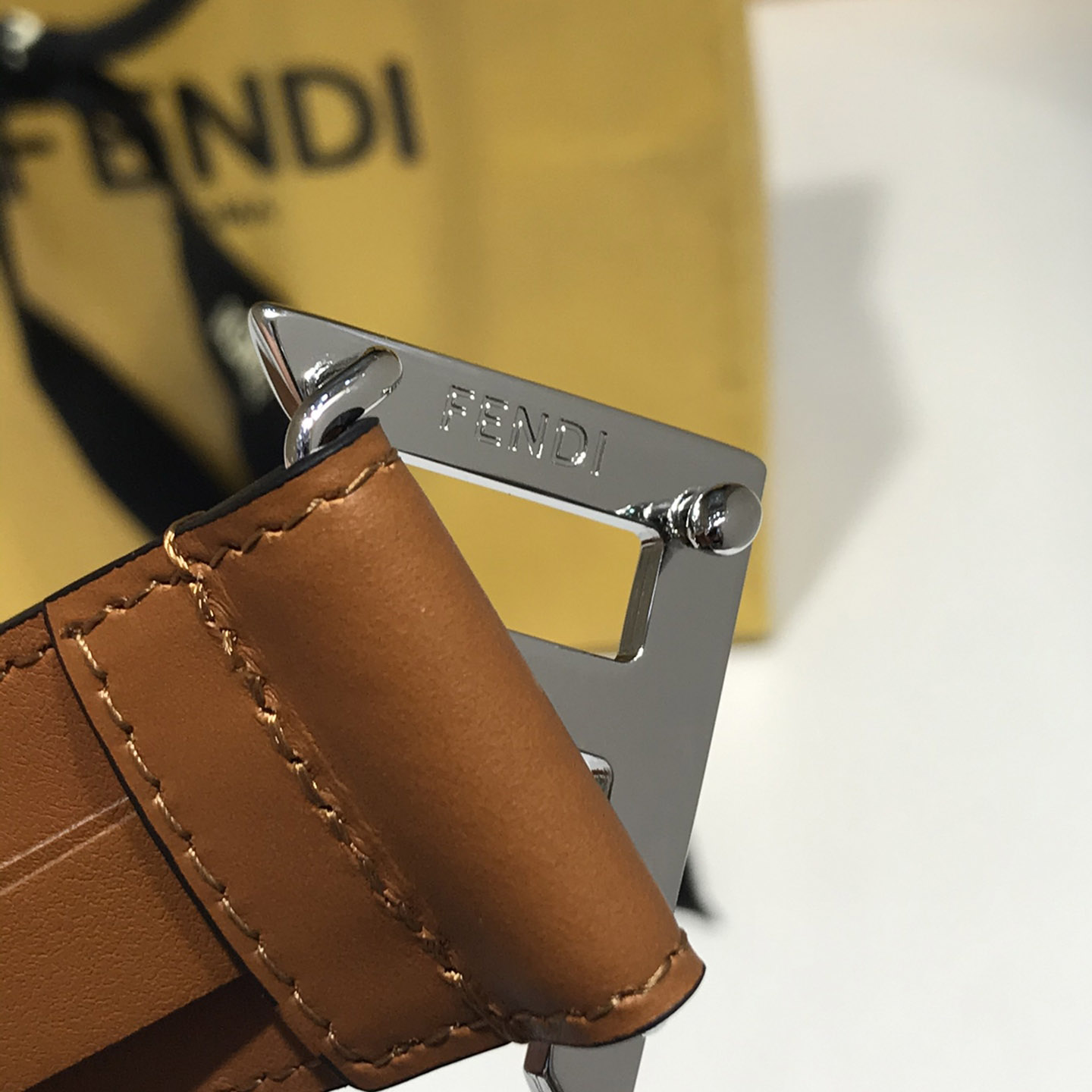 Fendi Brown Leather Belt - DopestKickz
