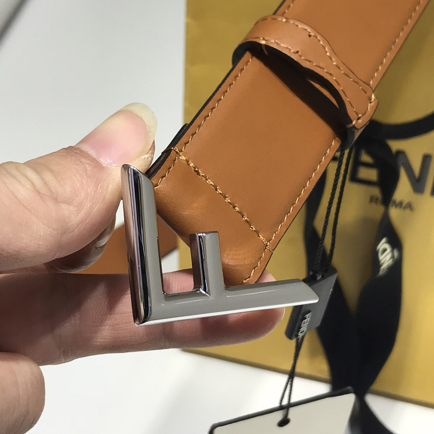 Fendi Brown Leather Belt - DopestKickz