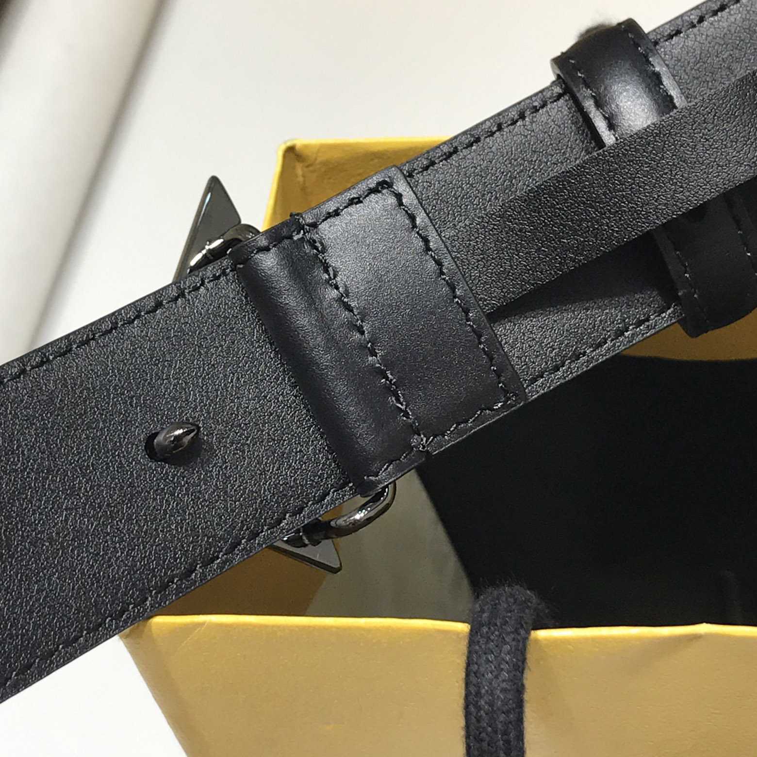 Fendi Black Leather Belt - DopestKickz