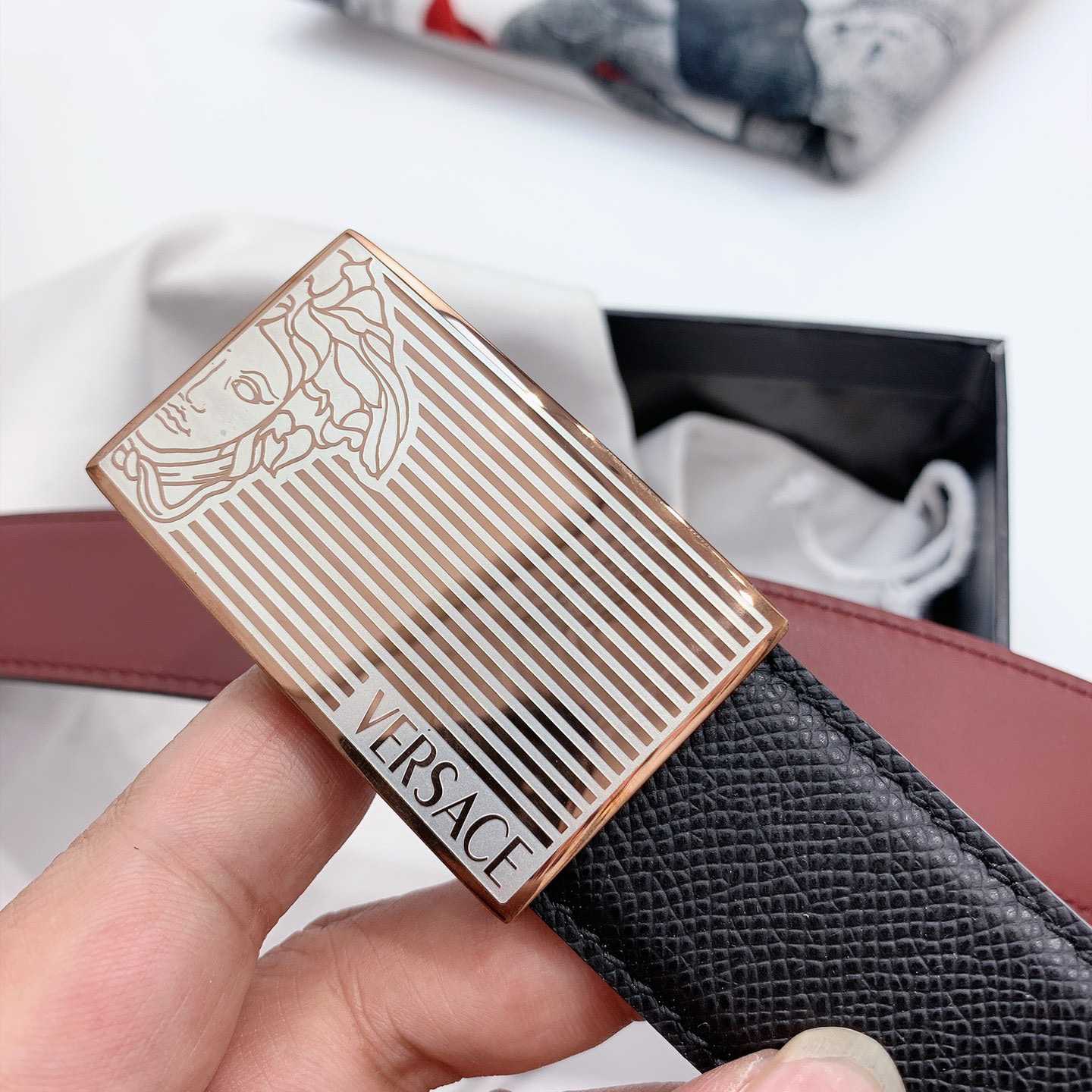 Versace Leather Belt - DopestKickz