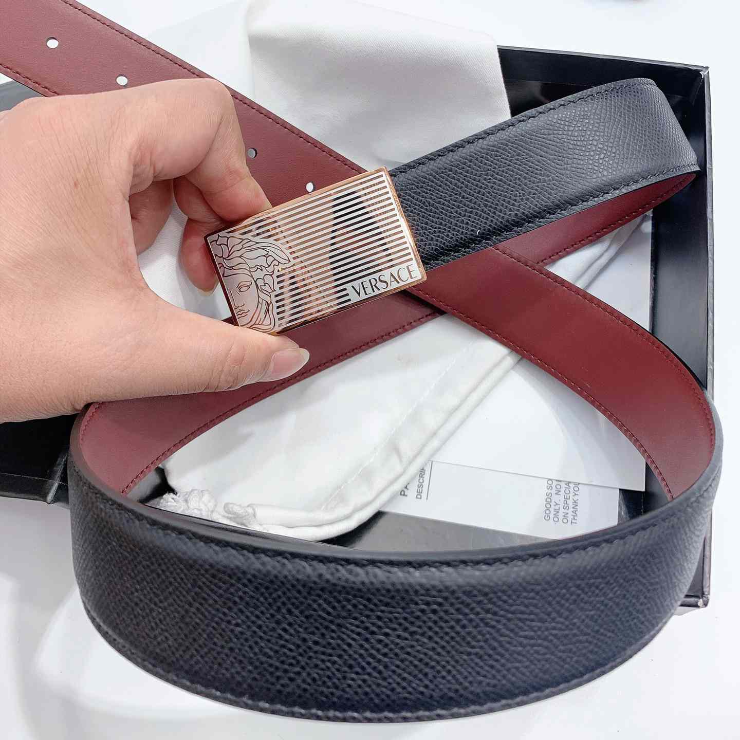 Versace Leather Belt - DopestKickz