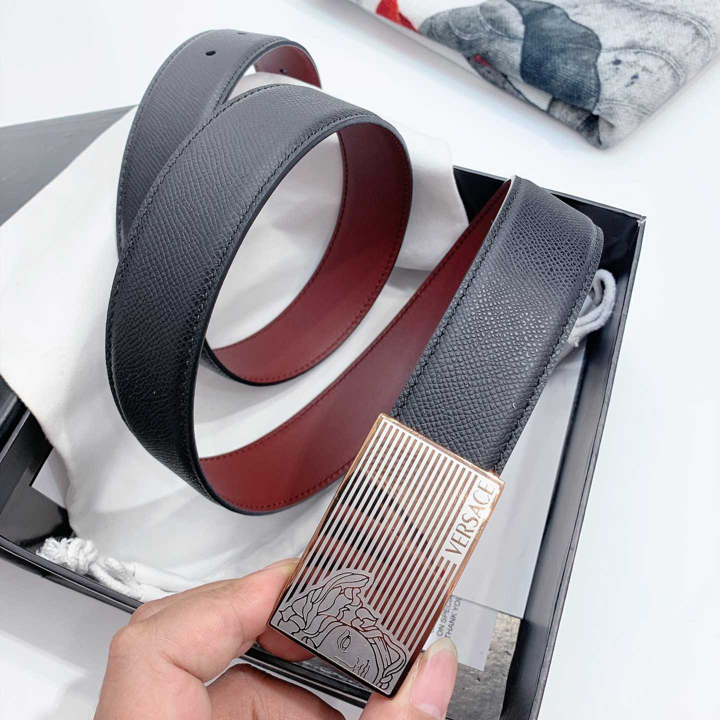 Versace Leather Belt - DopestKickz