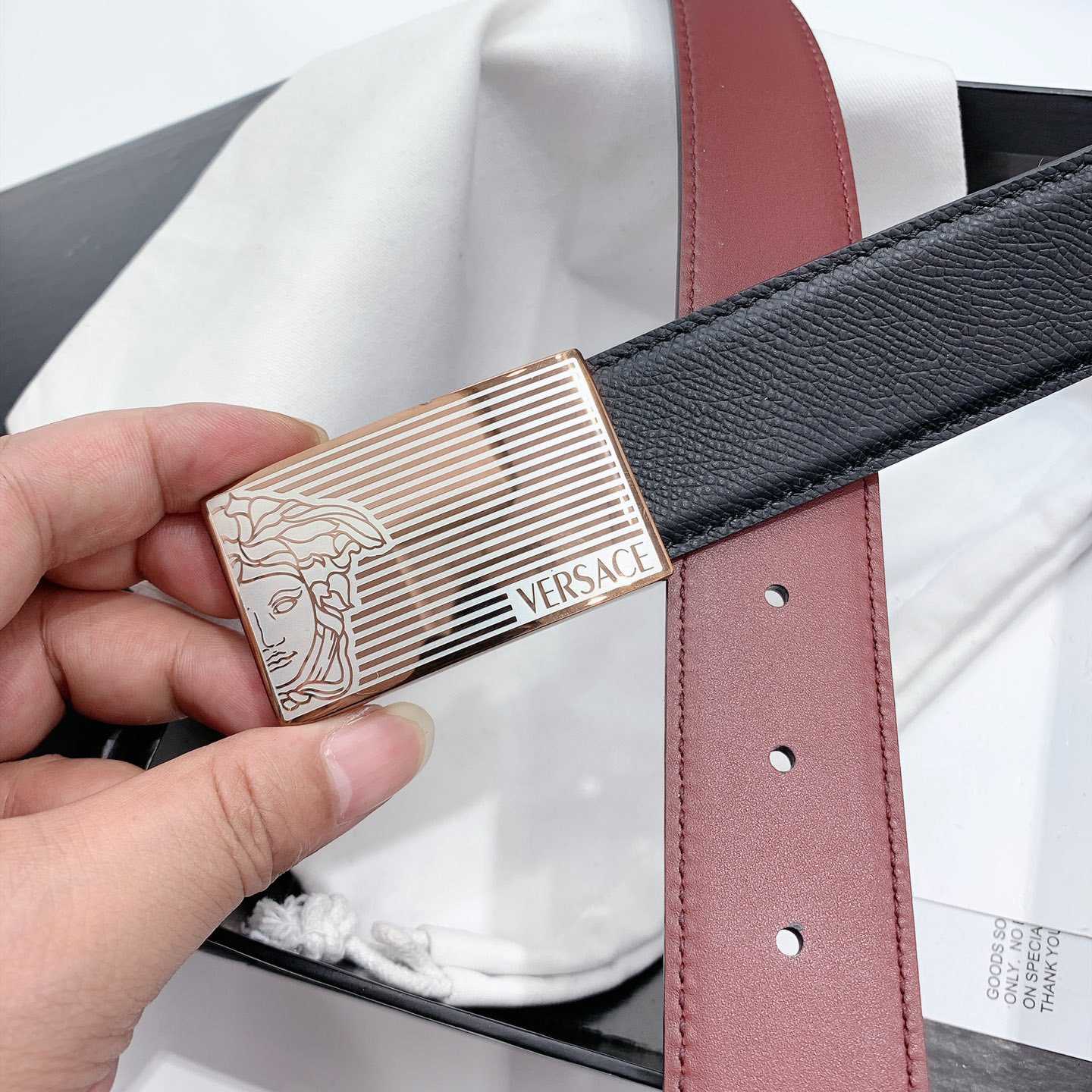 Versace Leather Belt - DopestKickz