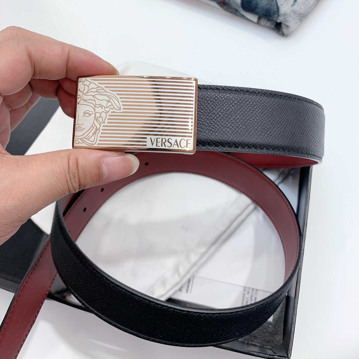 Versace Leather Belt - DopestKickz