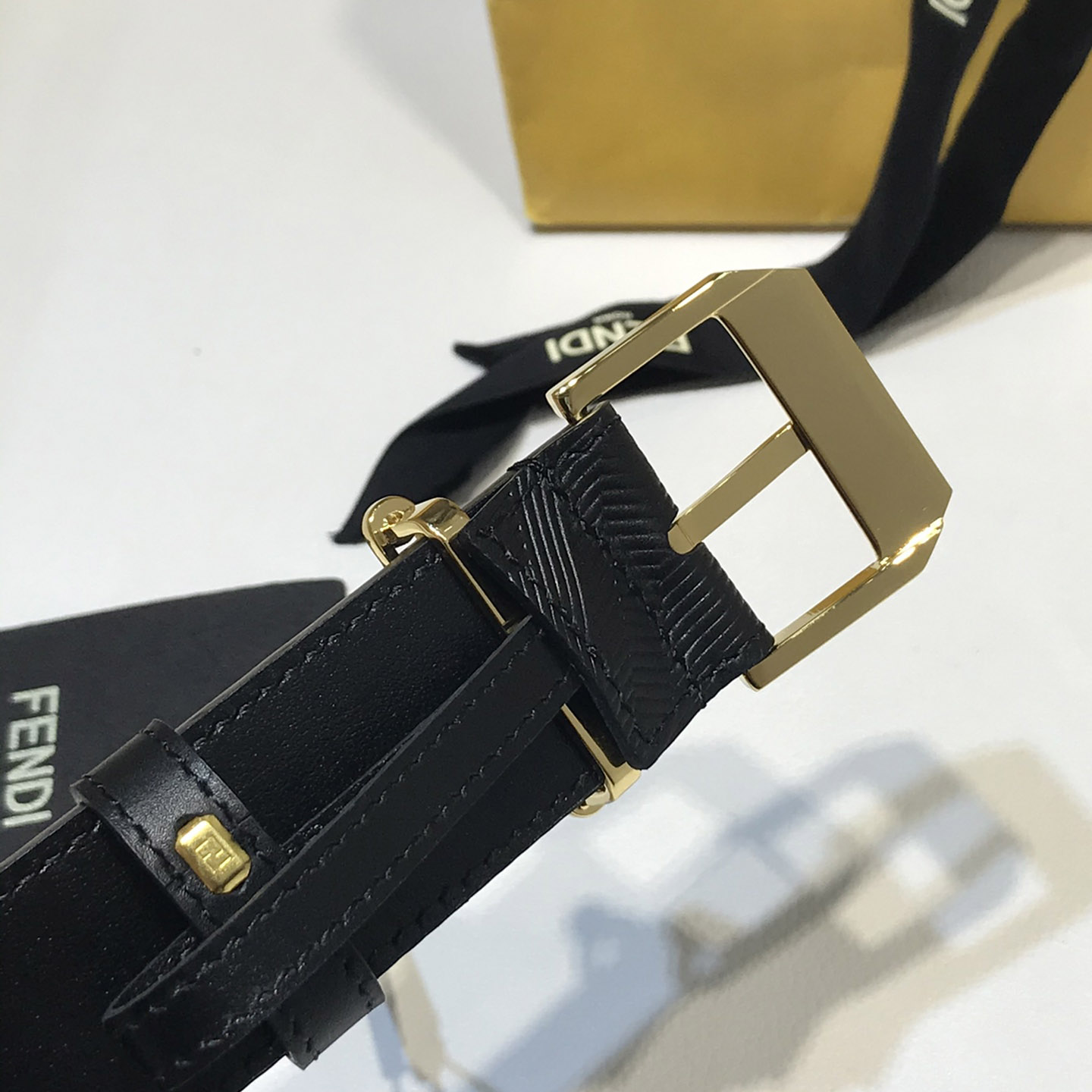 Fendi Edge Black Leather Belt - DopestKickz