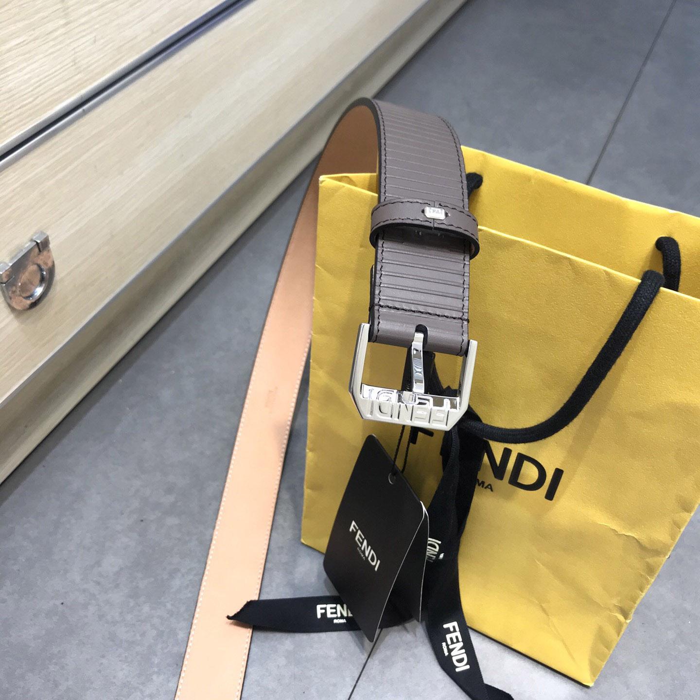 Fendi Brown Leather Belt - DopestKickz