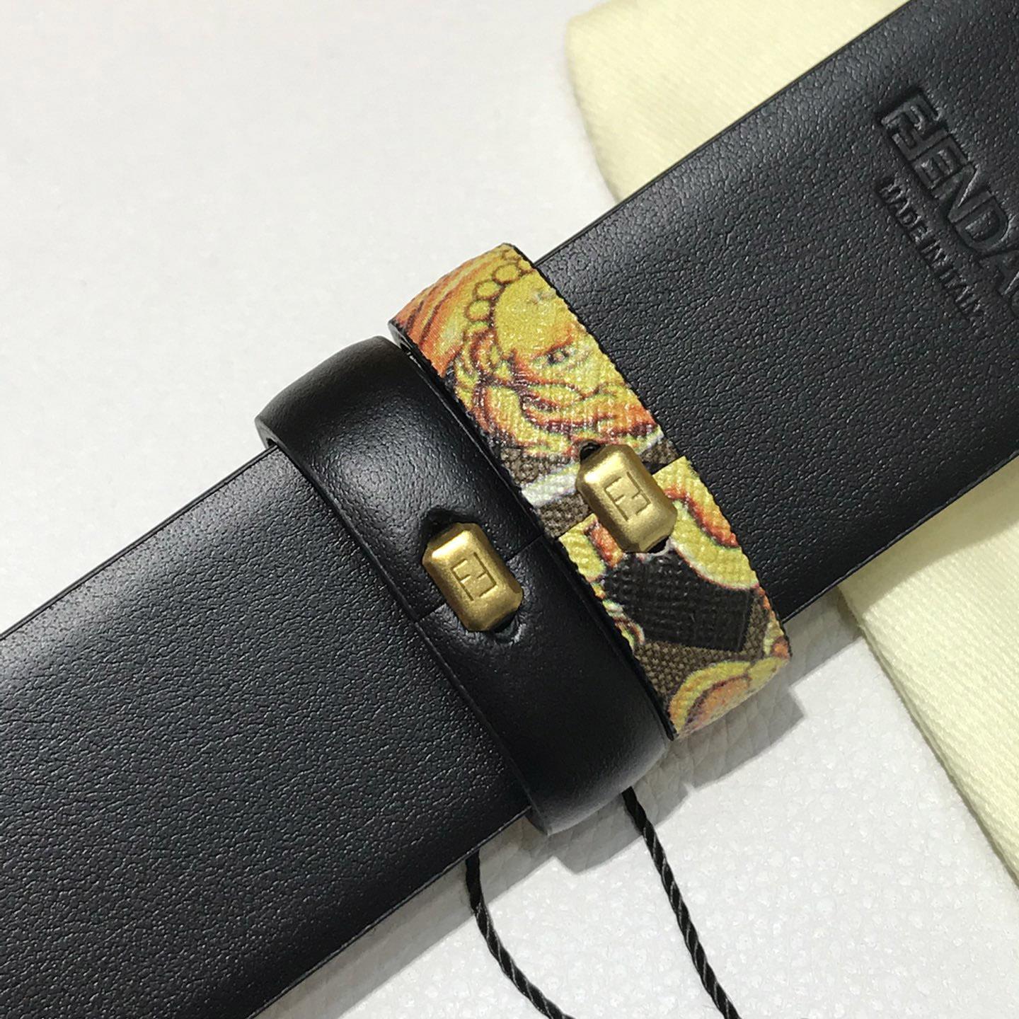 Versace Fendace Gold Baroque Reversible Belt - DopestKickz
