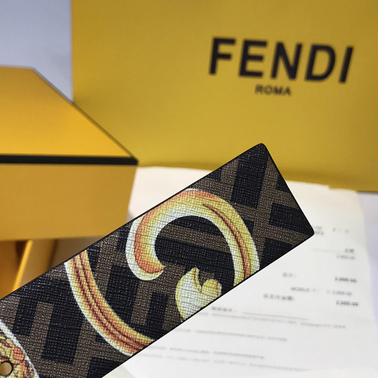 Versace Fendace Gold Baroque Reversible Belt - DopestKickz