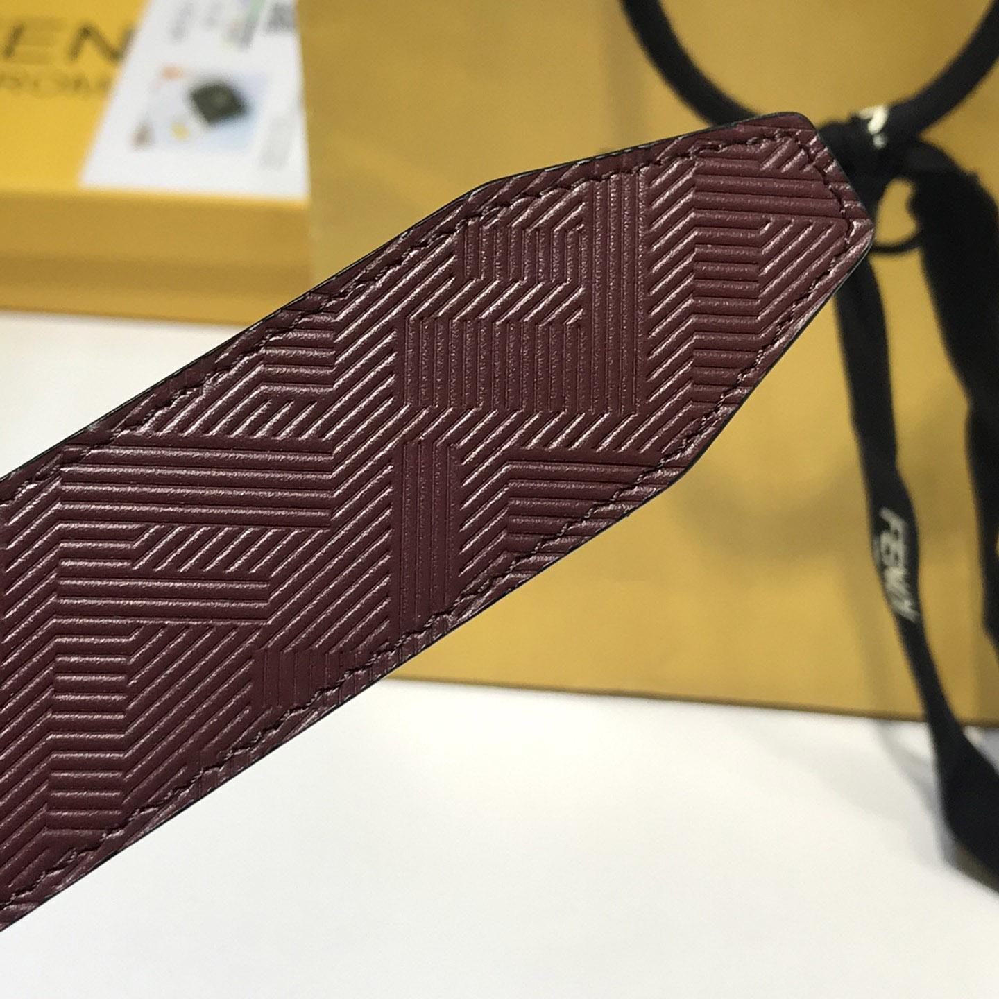 Fendi Edge Burgundy Leather Belt - DopestKickz