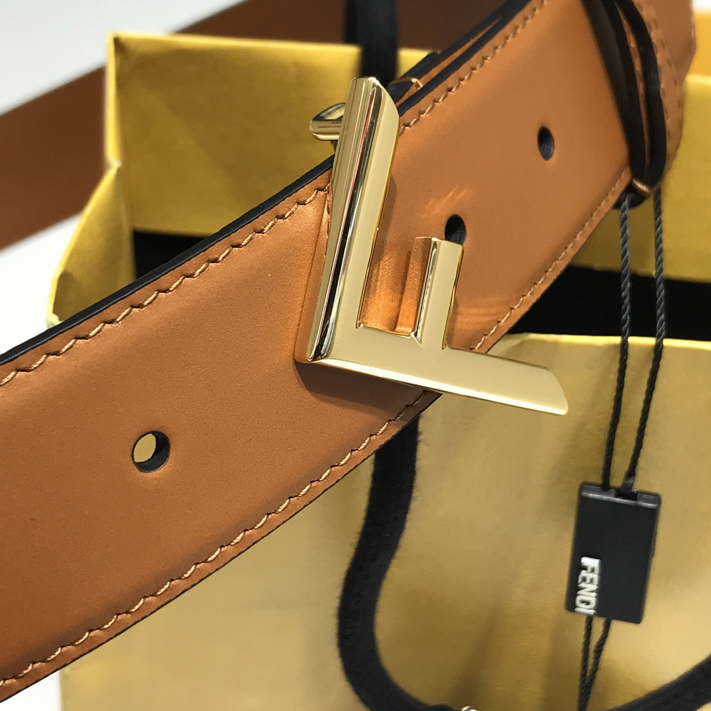 Fendi Brown Leather Belt - DopestKickz