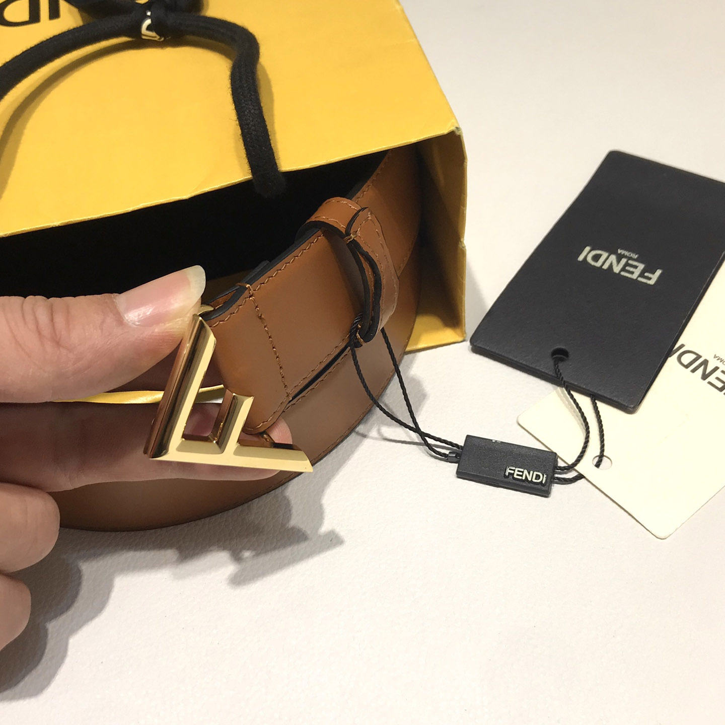 Fendi Brown Leather Belt - DopestKickz