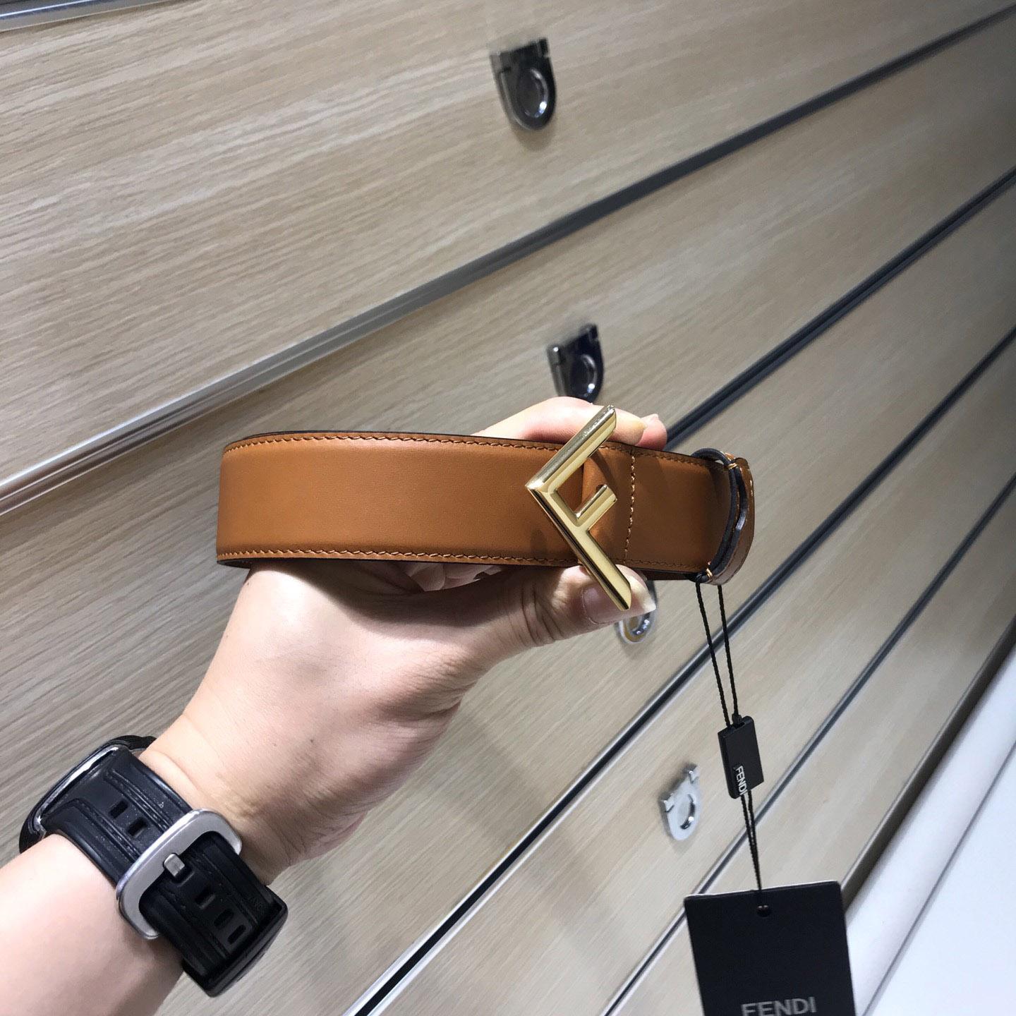 Fendi Brown Leather Belt - DopestKickz