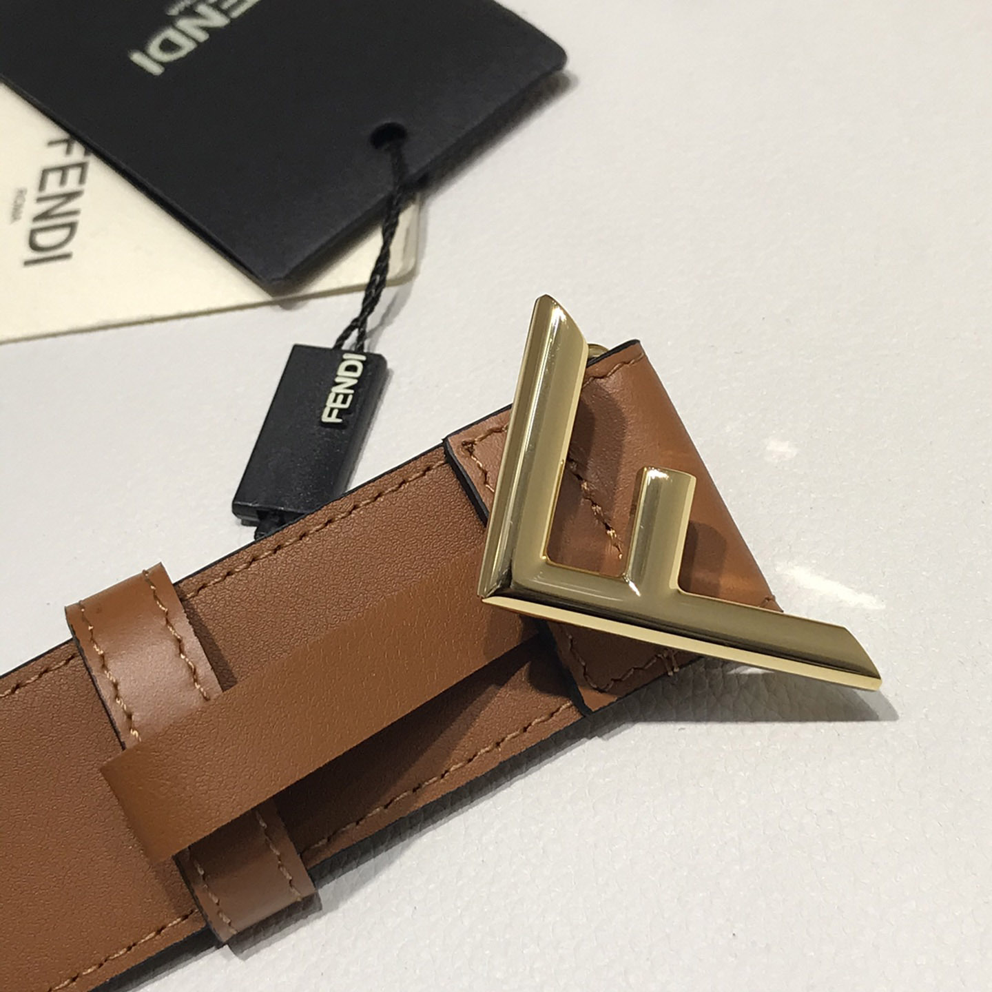Fendi Brown Leather Belt - DopestKickz