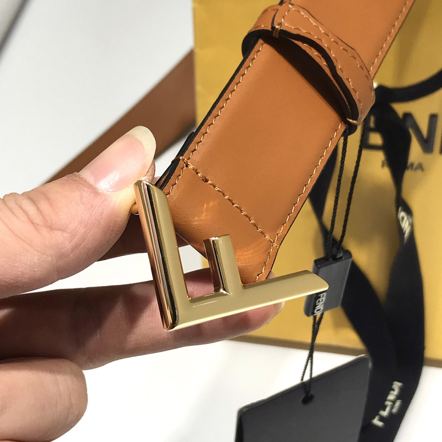 Fendi Brown Leather Belt - DopestKickz