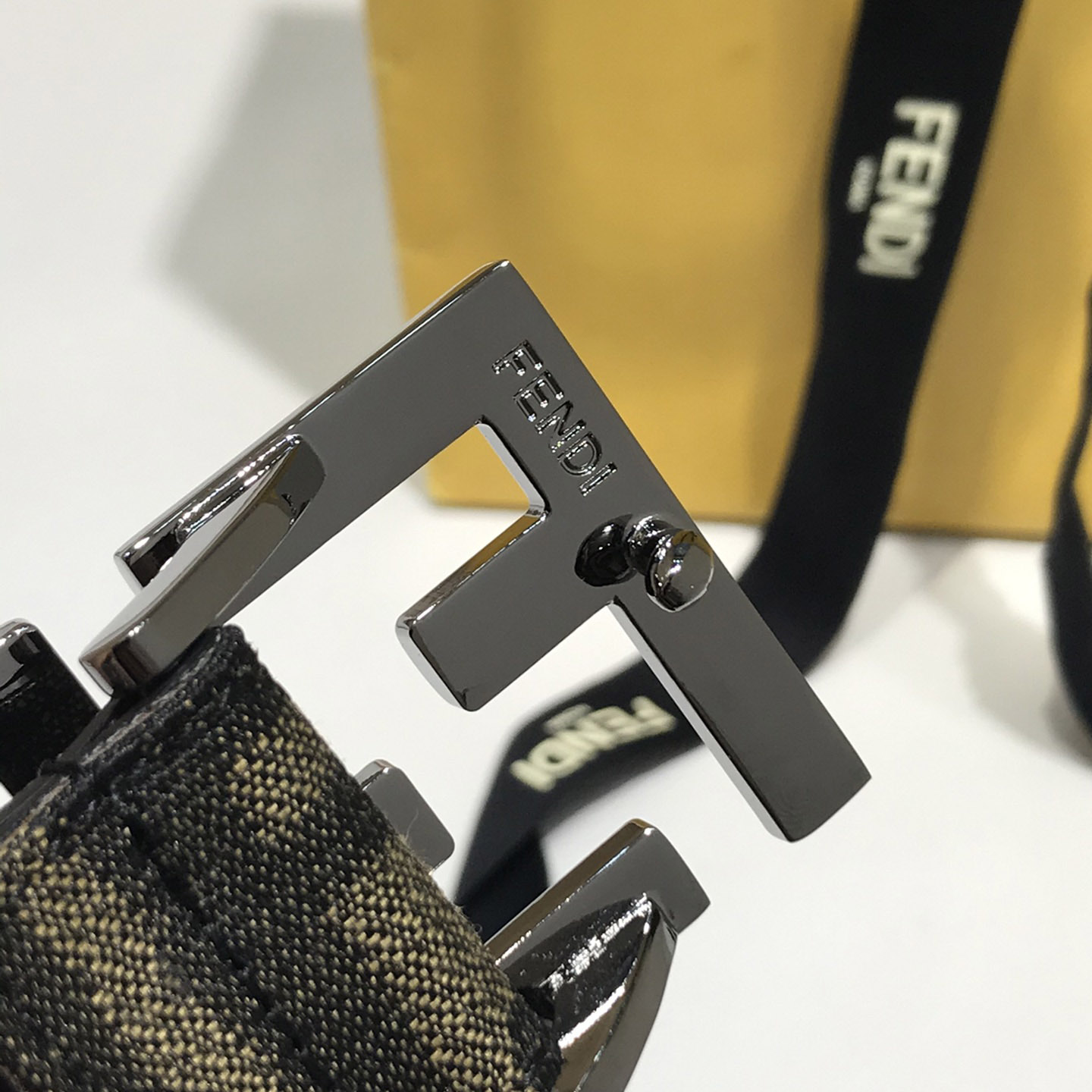 Fendi Brown Fabric Belt - DopestKickz