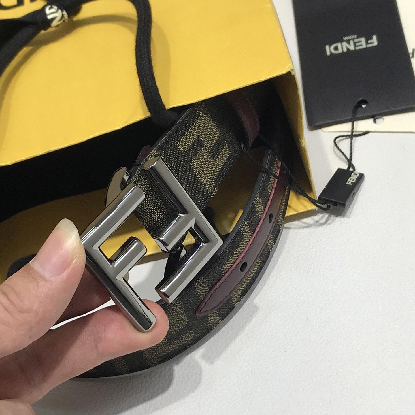 Fendi Brown Fabric Belt - DopestKickz