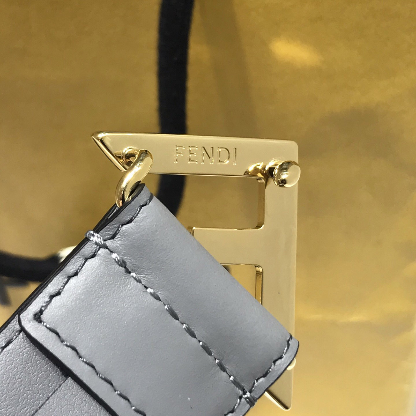 Fendi Pale Gray Leather Belt - DopestKickz