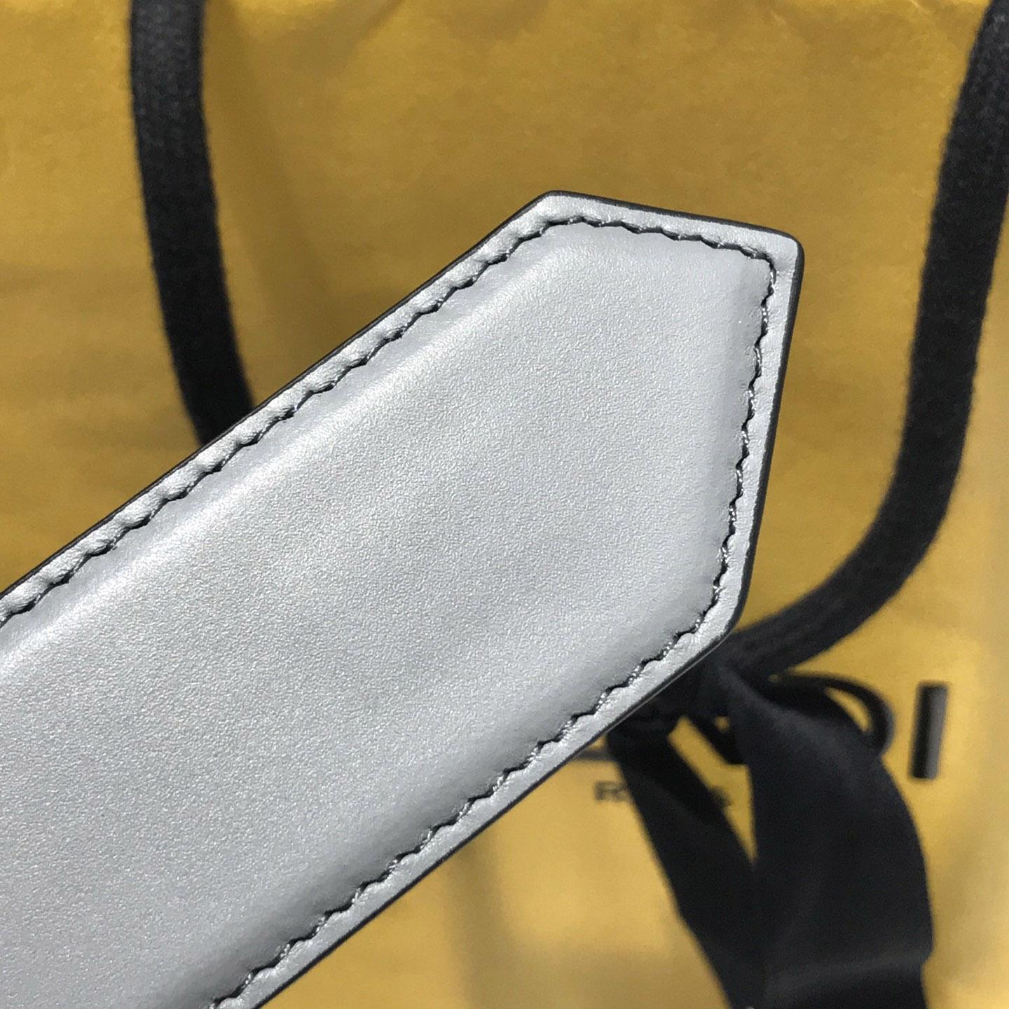 Fendi Pale Gray Leather Belt - DopestKickz