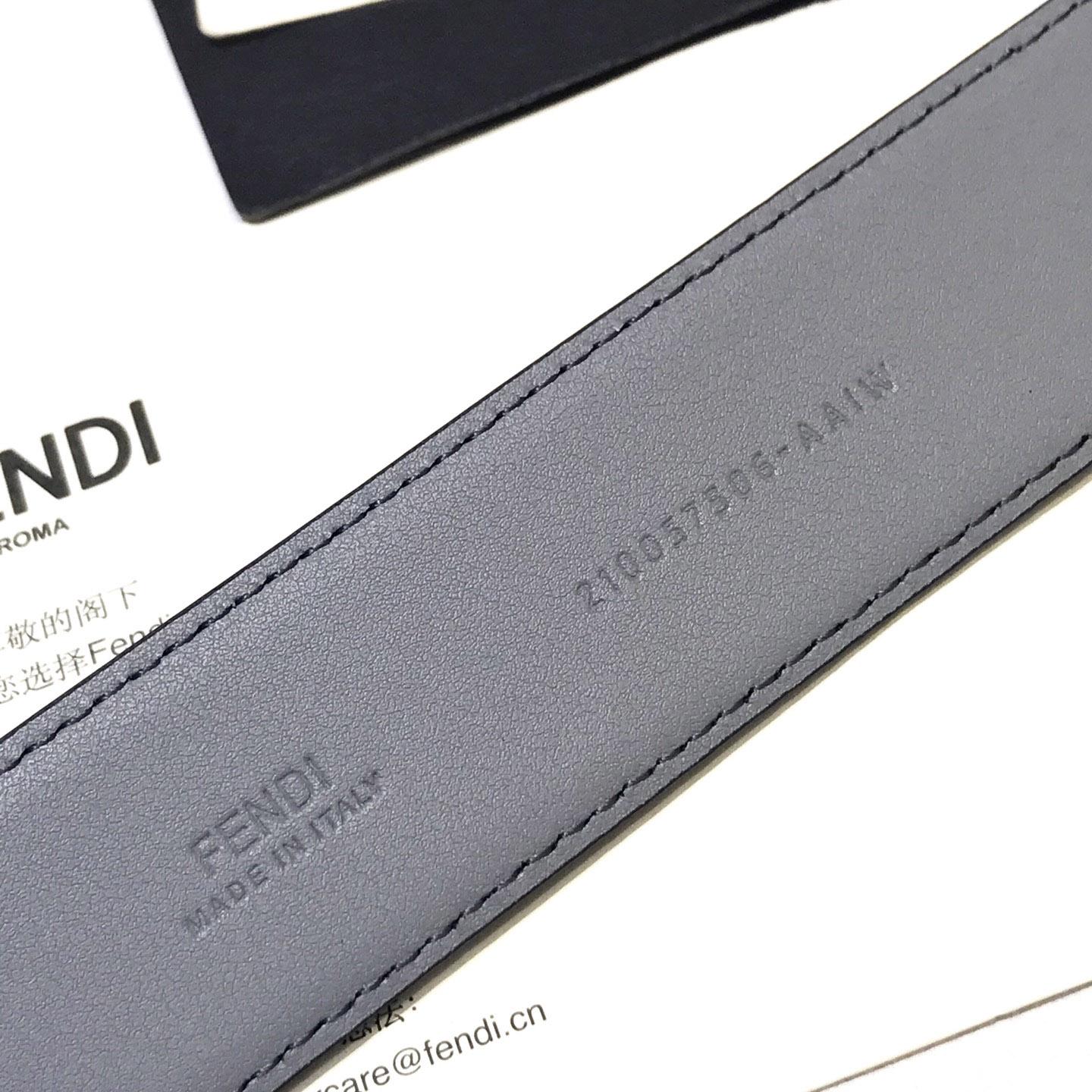 Fendi Pale Gray Leather Belt - DopestKickz