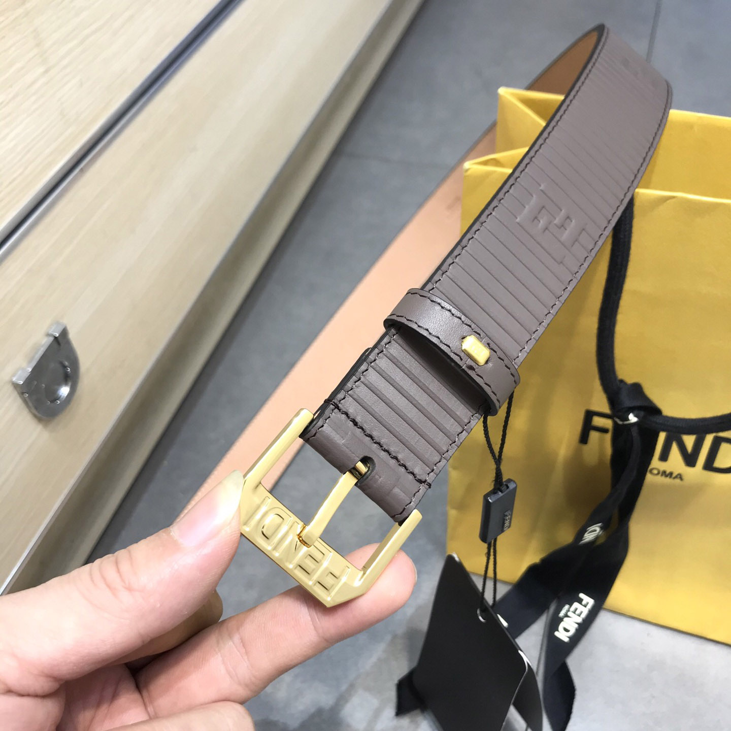 Fendi Brown Leather Belt - DopestKickz