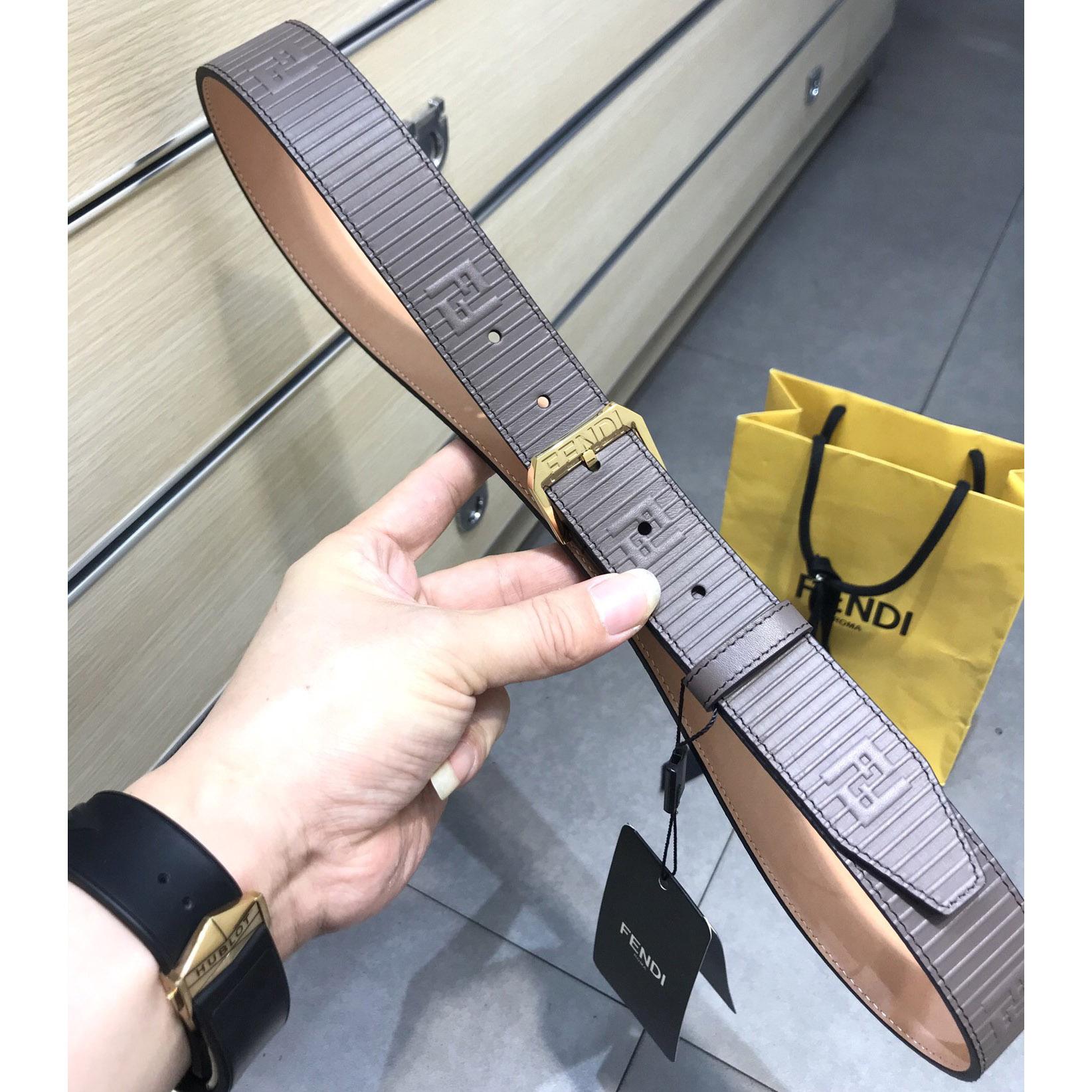 Fendi Brown Leather Belt - DopestKickz