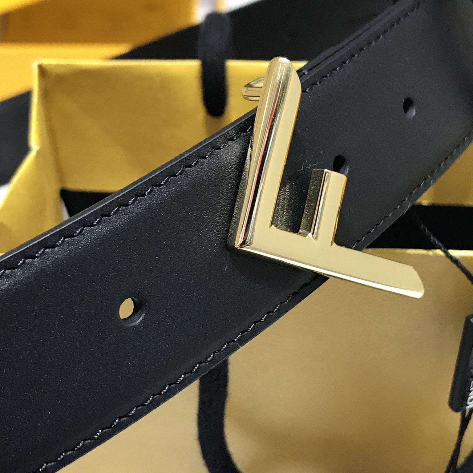 Fendi Black Leather Belt - DopestKickz
