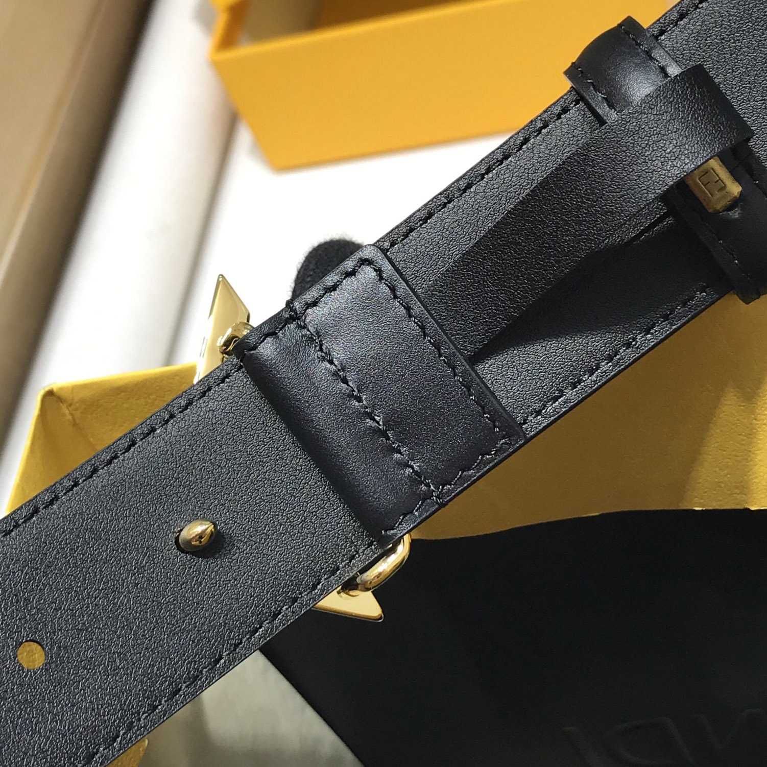 Fendi Black Leather Belt - DopestKickz