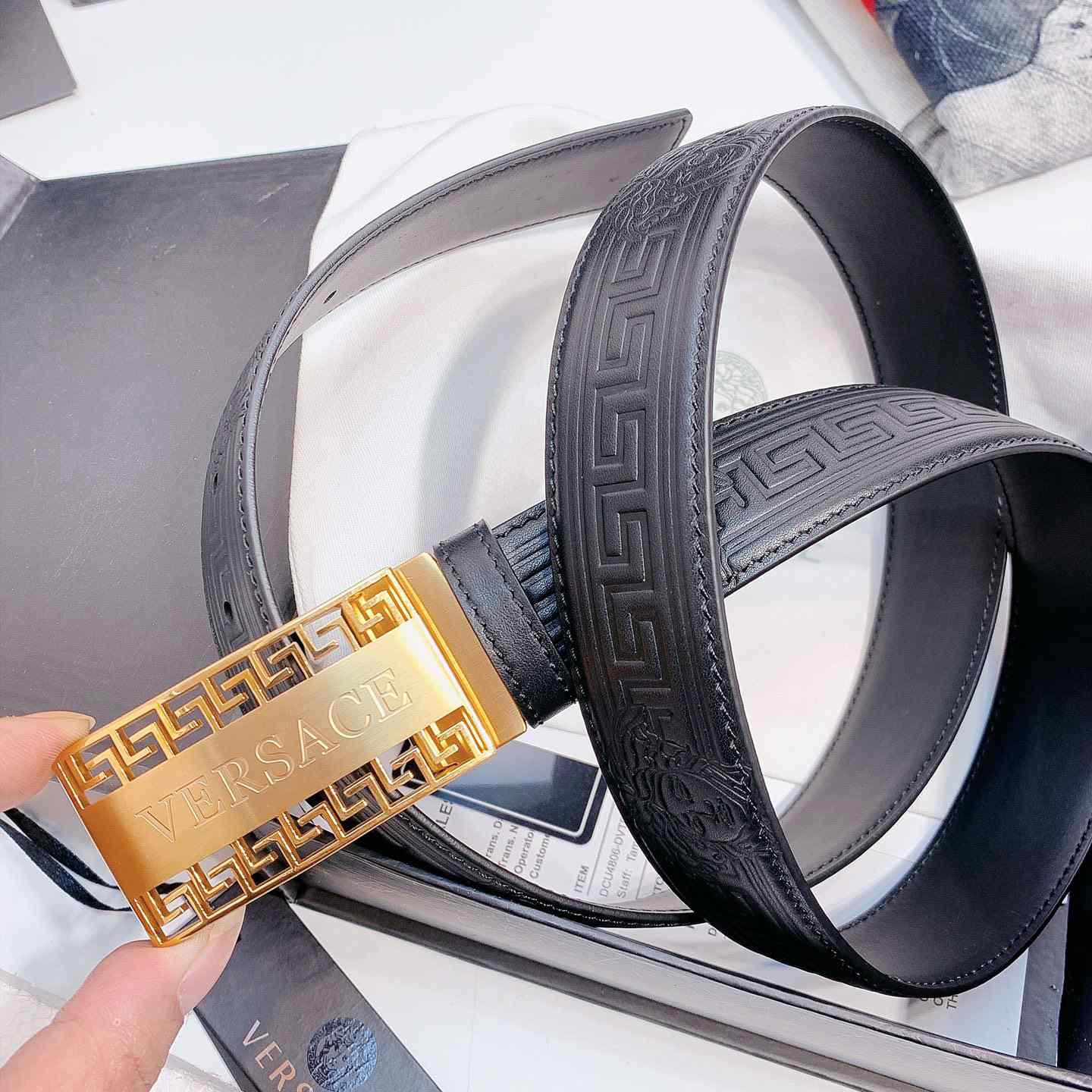 Versace Leather Belt - DopestKickz