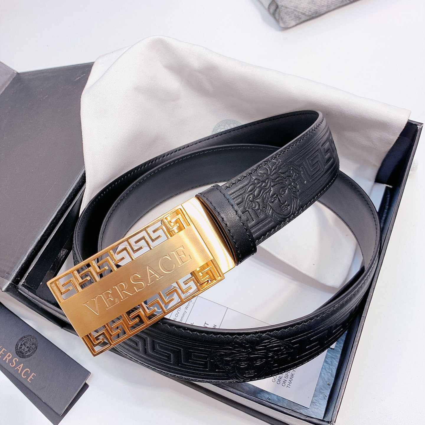 Versace Leather Belt - DopestKickz