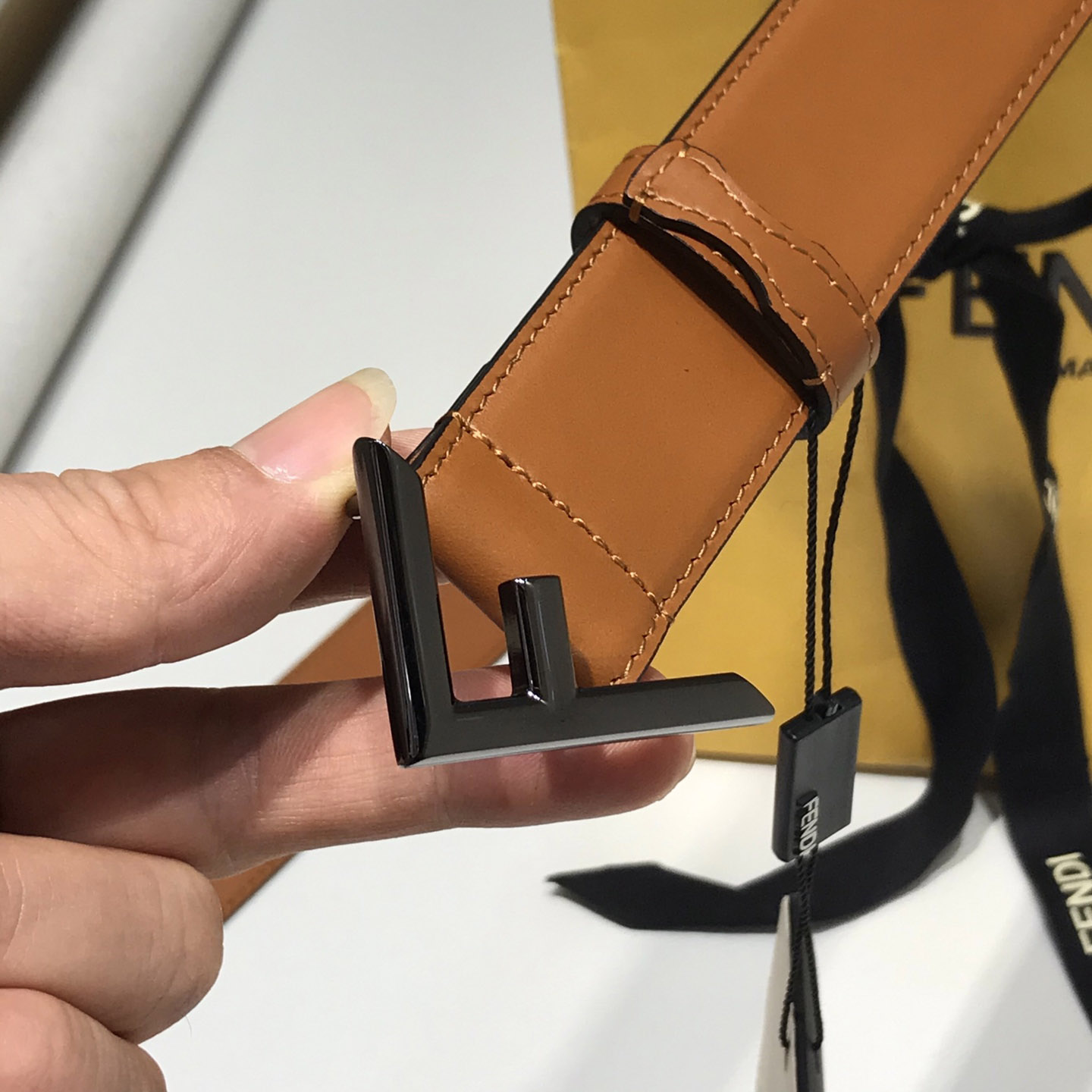 Fendi Brown Leather Belt - DopestKickz
