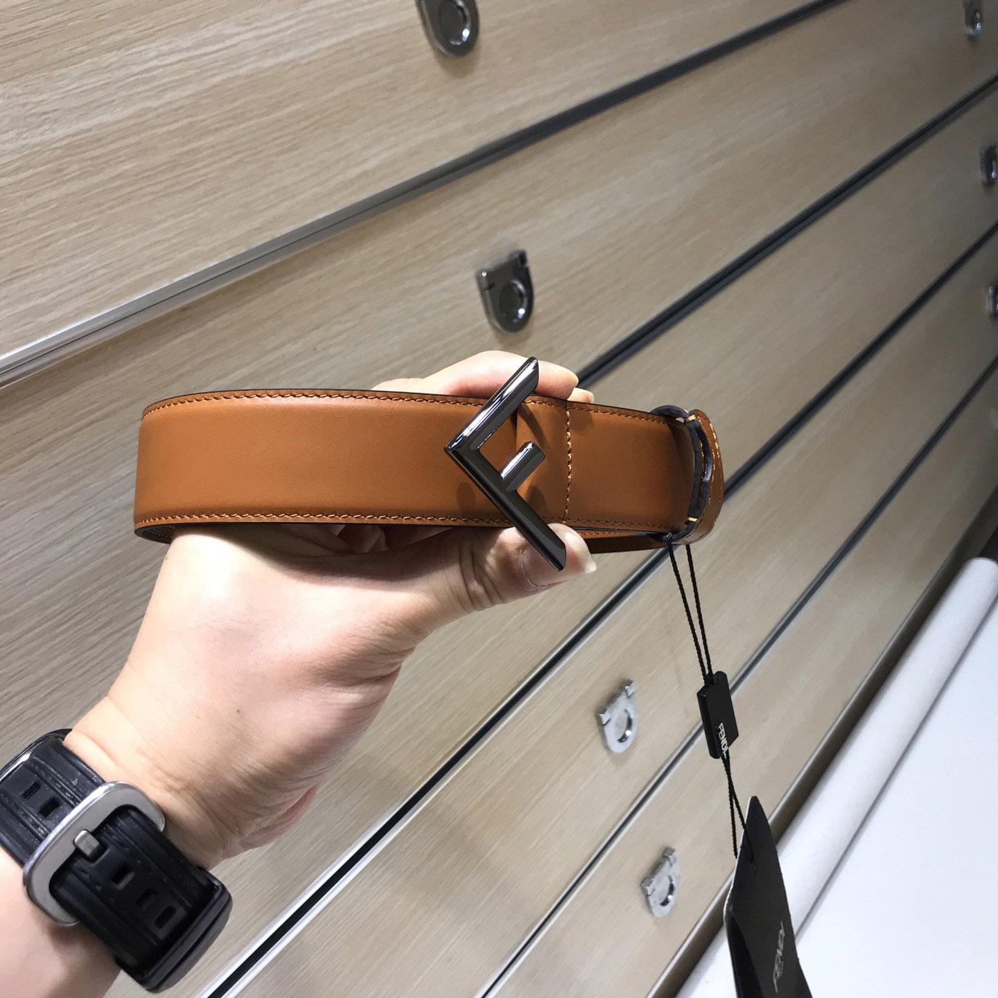 Fendi Brown Leather Belt - DopestKickz