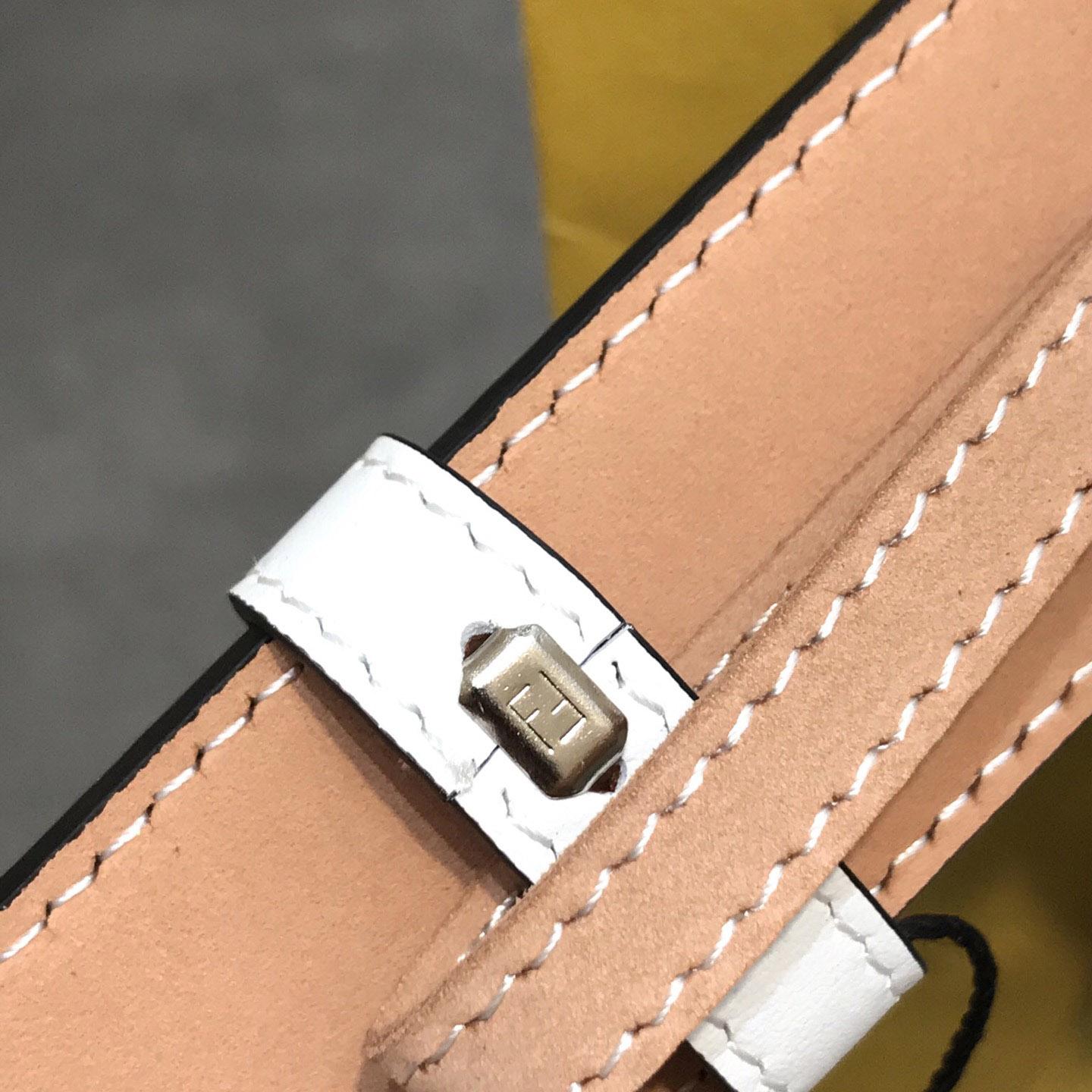 Fendi White Leather Belt - DopestKickz