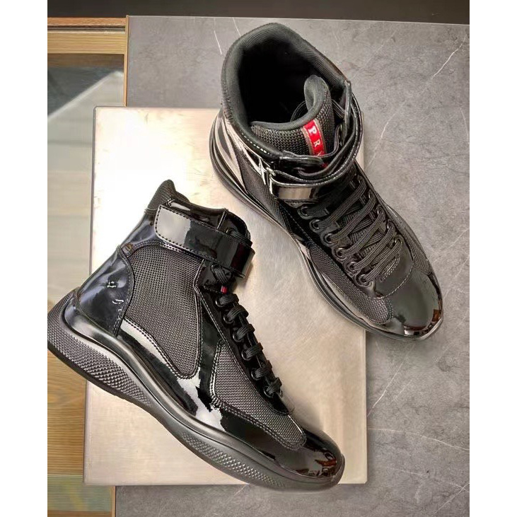 Prada America's Cup High 'Red Silver'Sneakers(upon uk size) - DopestKickz