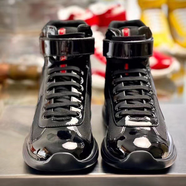 Prada America's Cup High 'Red Silver'Sneakers(upon uk size) - DopestKickz