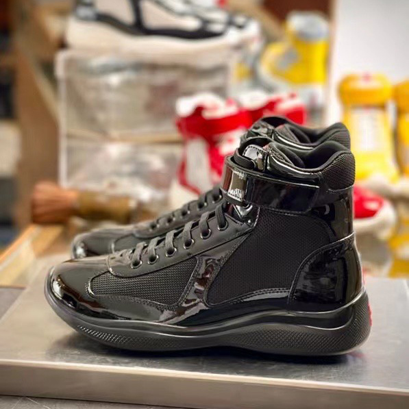 Prada America's Cup High 'Red Silver'Sneakers(upon uk size) - DopestKickz