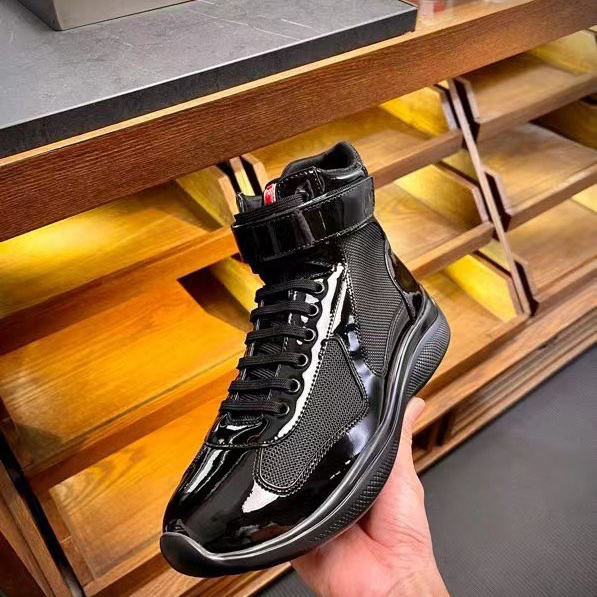 Prada America's Cup High 'Red Silver'Sneakers(upon uk size) - DopestKickz