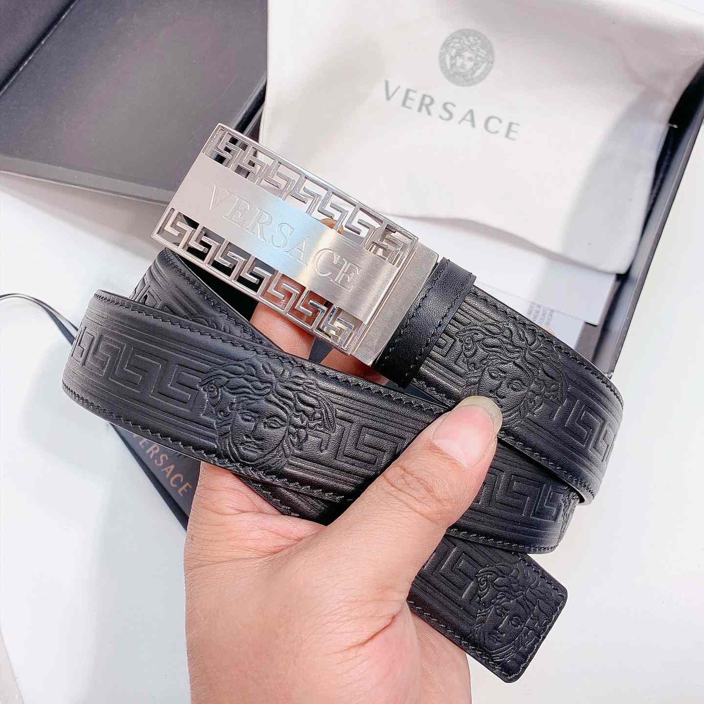 Versace Leather Belt - DopestKickz