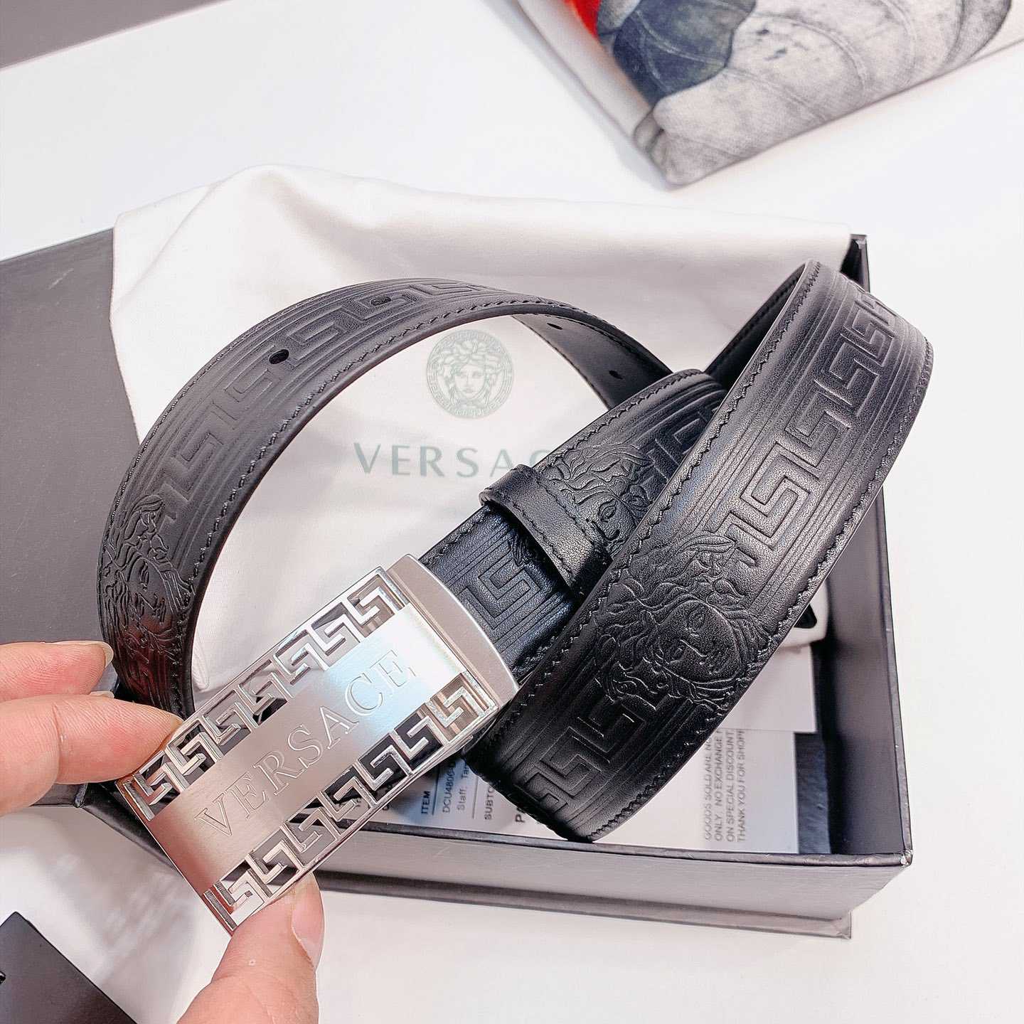 Versace Leather Belt - DopestKickz