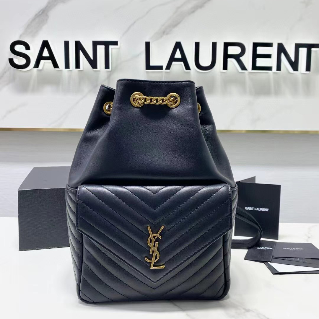 Saint Laurent Joe Drawstring Quilted Backpack(22-29-15cm) - DopestKickz