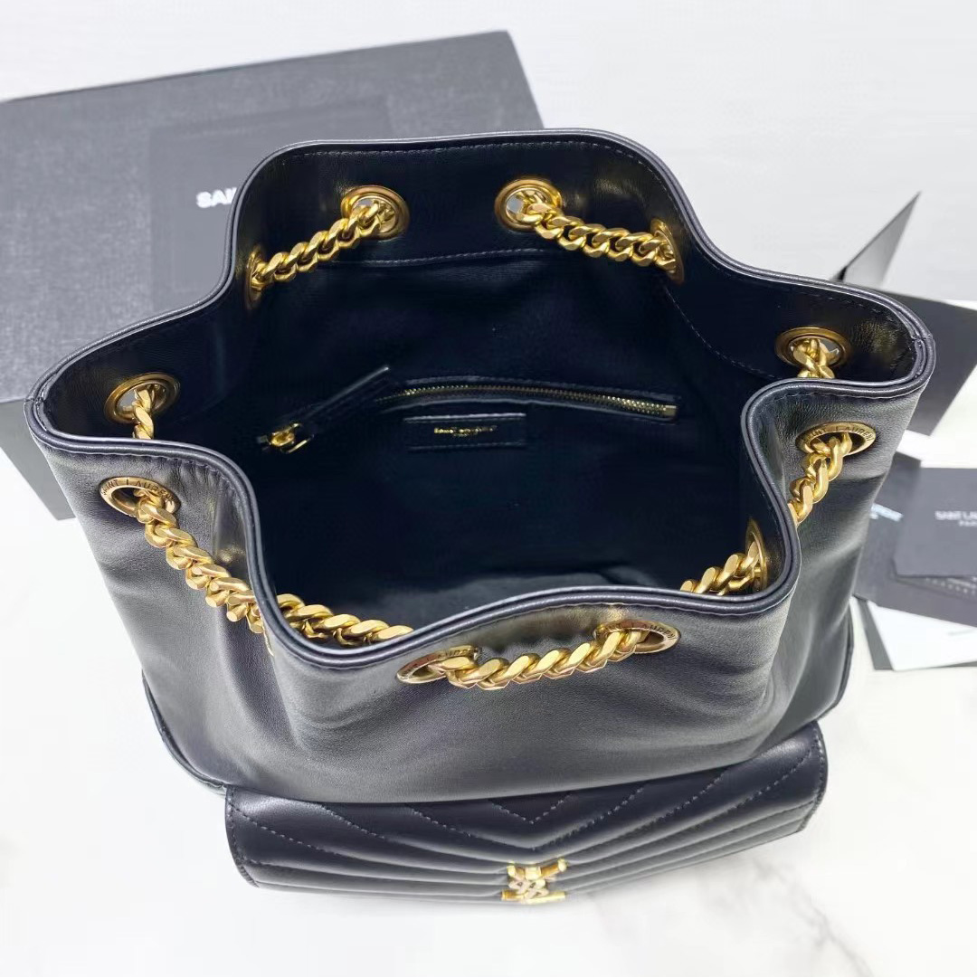 Saint Laurent Joe Drawstring Quilted Backpack(22-29-15cm) - DopestKickz