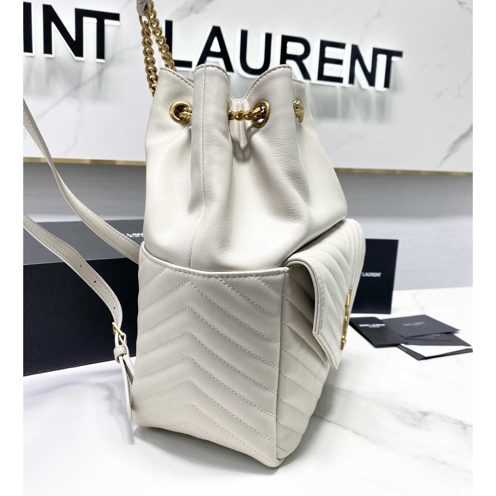 Saint Laurent Joe Drawstring Quilted Backpack(22-29-15cm) - DopestKickz