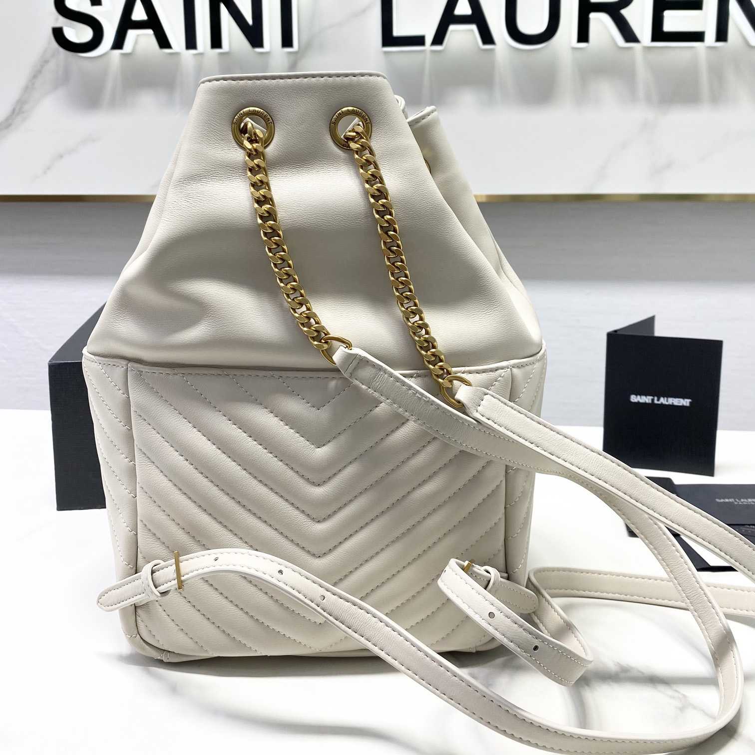 Saint Laurent Joe Drawstring Quilted Backpack(22-29-15cm) - DopestKickz