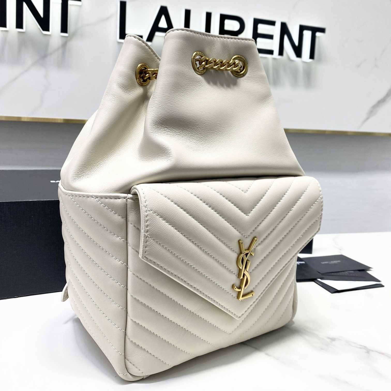 Saint Laurent Joe Drawstring Quilted Backpack(22-29-15cm) - DopestKickz